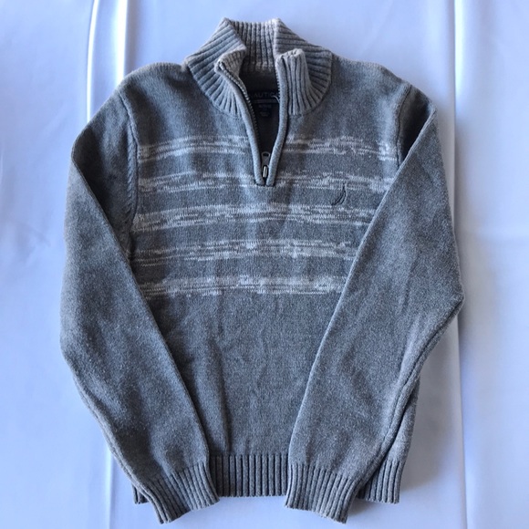 Kids Nautica 1/4 Zip Pullover Sweater Grey - Picture 5 of 9